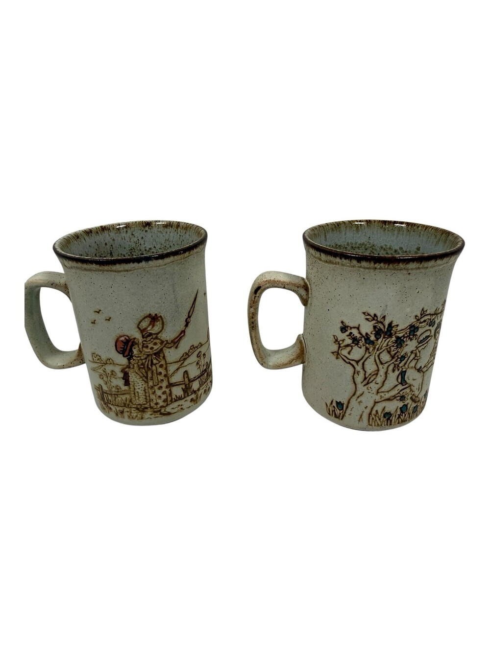 Vintage Dunoon Ceramics Stoneware Coffee Mugs Pair Made in Scotland